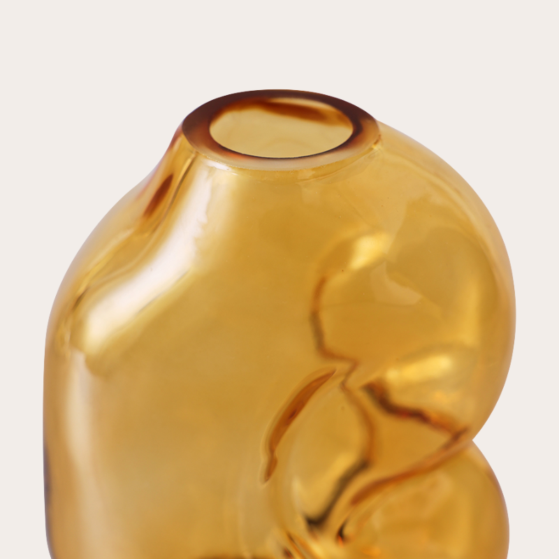 HKliving Gleam glass small vase, amber