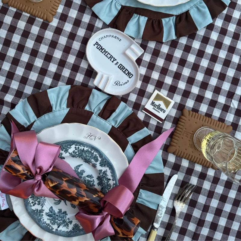 Placemat - Darcy - bruin/blauw (set van 2)