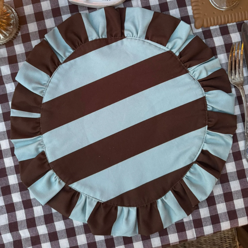 Placemat - Darcy - bruin/blauw (set van 2)