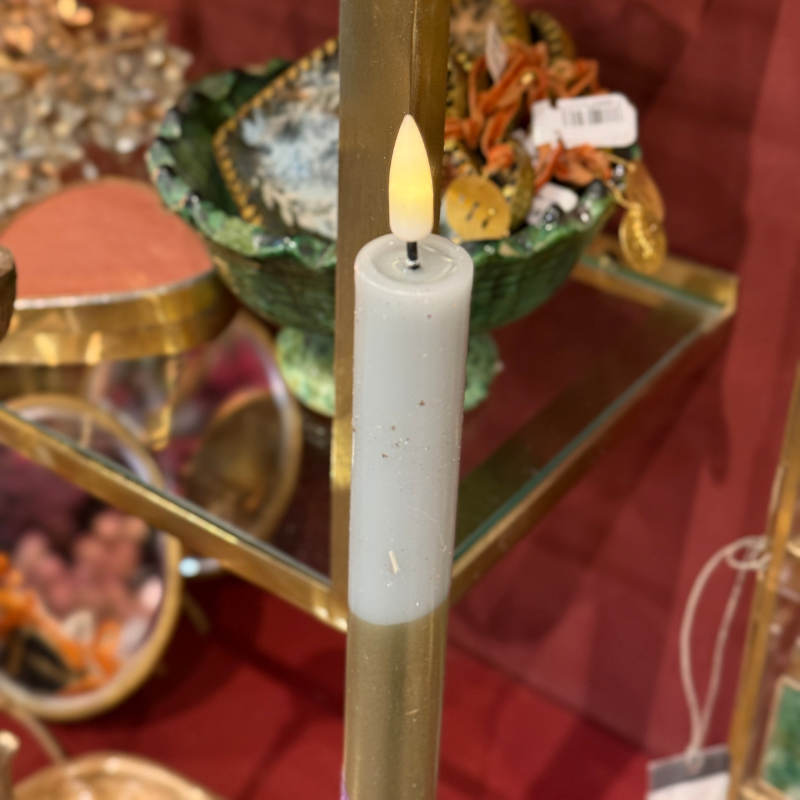Ledkaars diner - groen - paarse glitter
