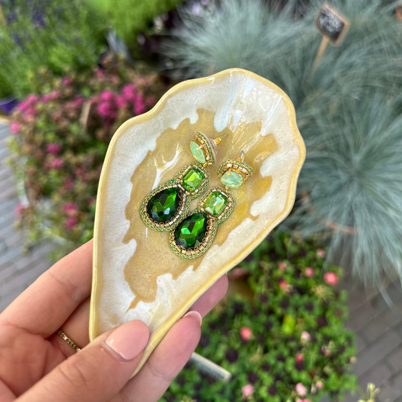 Oorbellen - Triple Drop - Groen