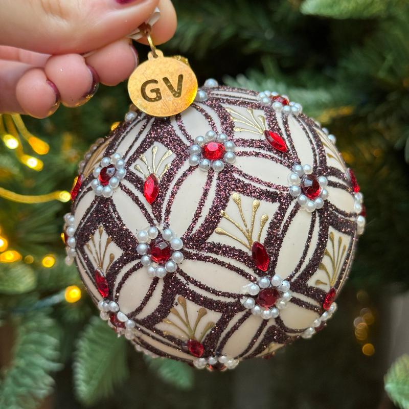 GV - Kerstbal - Demi - Crème