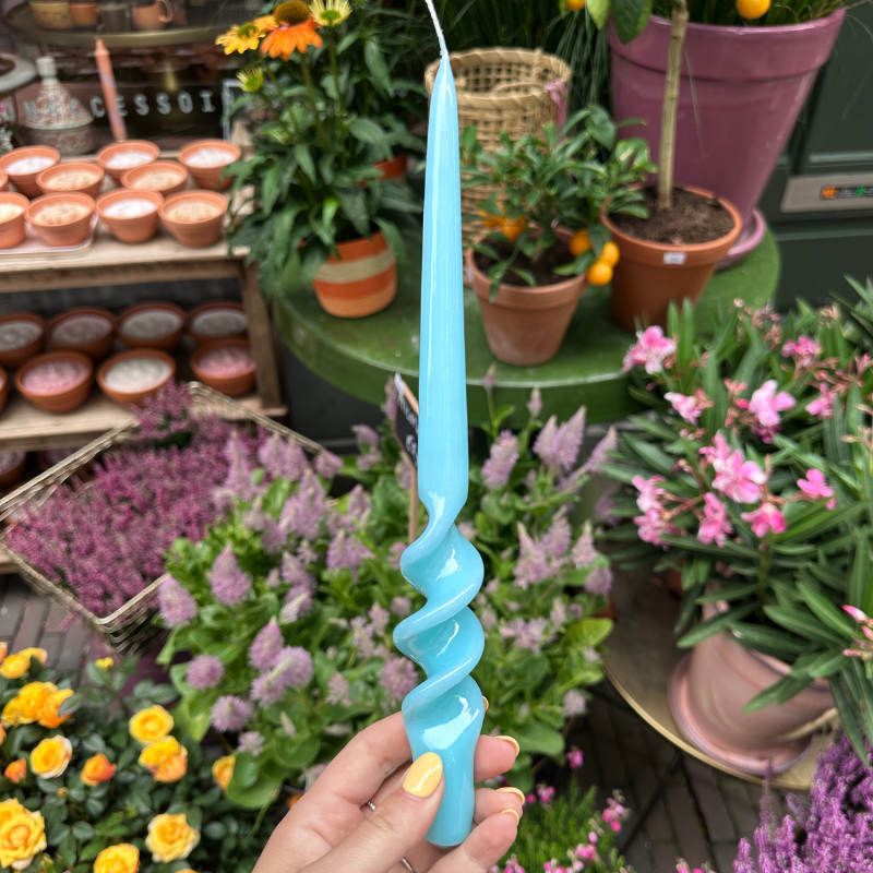 Kaars - Spiraal - Groot - Turquoise