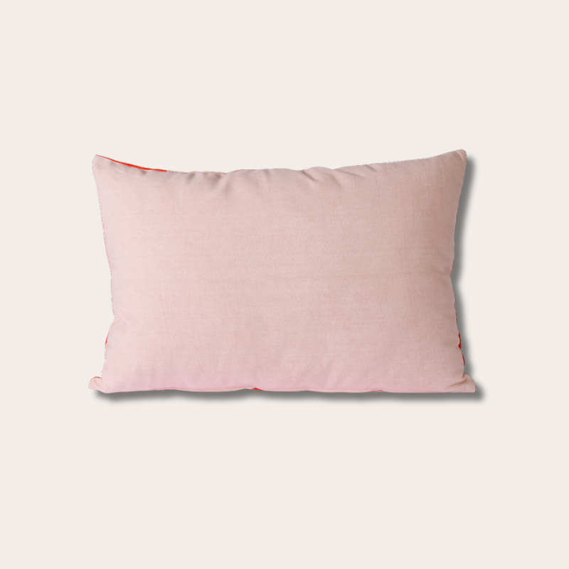 HKliving kussen - Striped velvet cushion red/ pink
