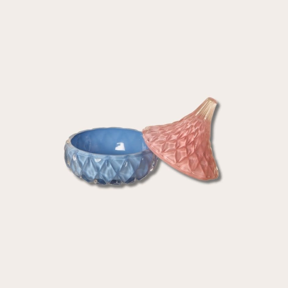 Voorraadpot Livia S - blauw/ roze