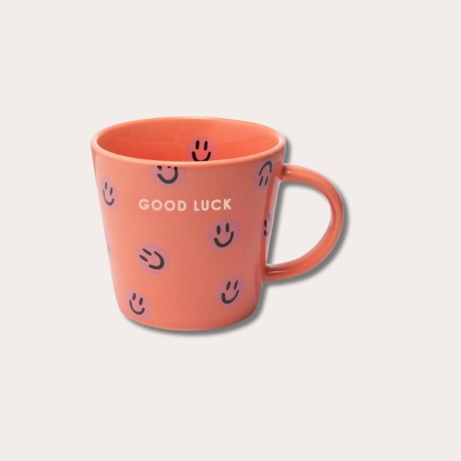 Cappuccino mug - Good luck - koraal