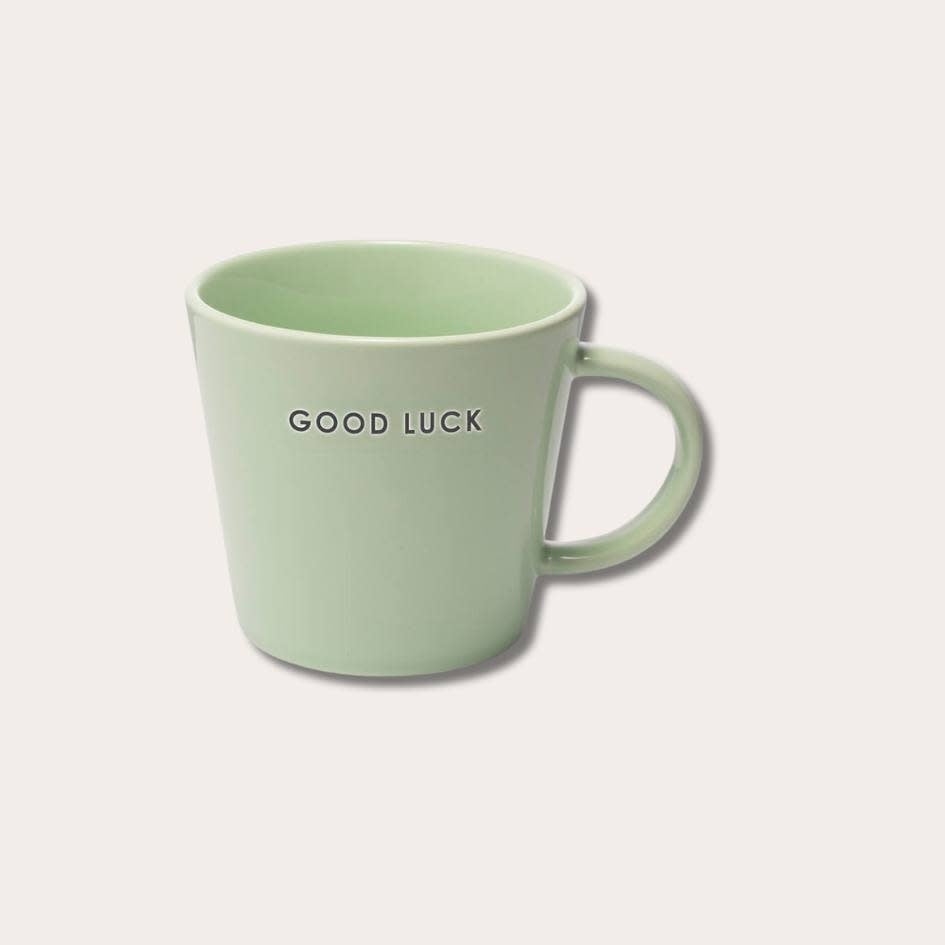 Cappuccino mug - Good luck - licht groen