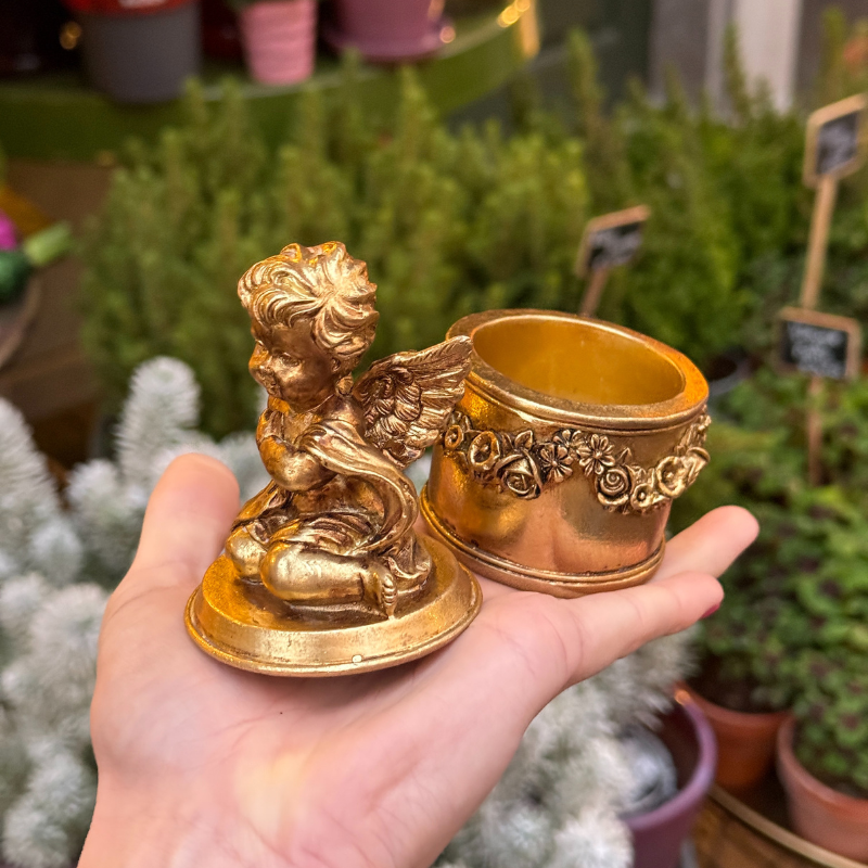 Sieraden doosje engel - goud S