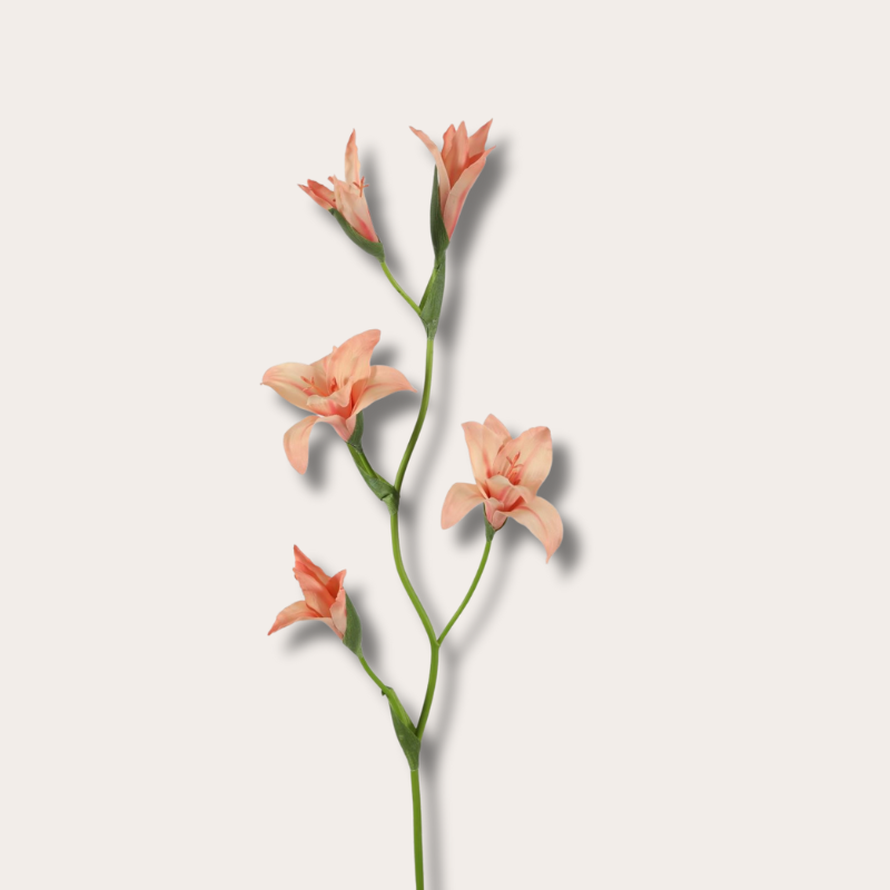 Zijden bloem - Gladiool Spray - Zalmroze