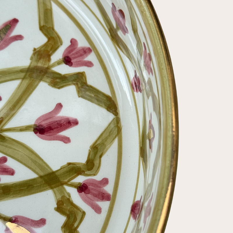 Chabi Chic - schaal groot - kaki bordeaux bloemen