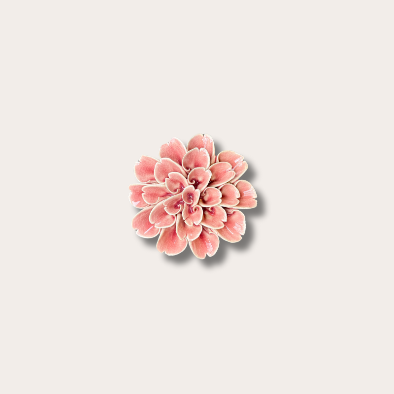 Keramieken bloem - Hortensia - zacht roze