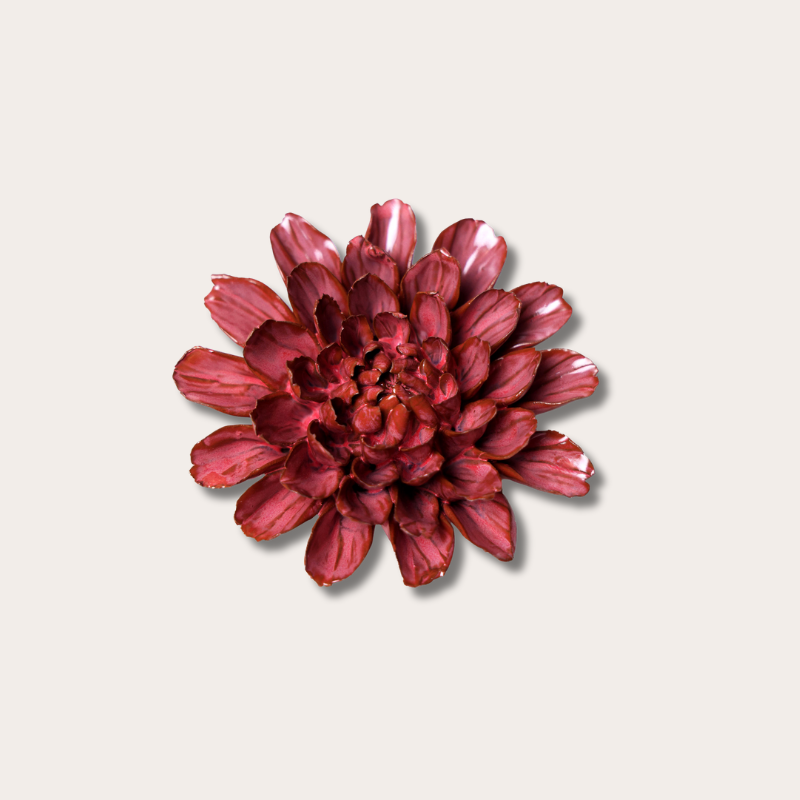 Keramieken bloem - Dahlia - Bordeaux