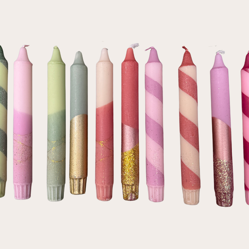 Kaars - Essence - Terra/goud glitter overloop