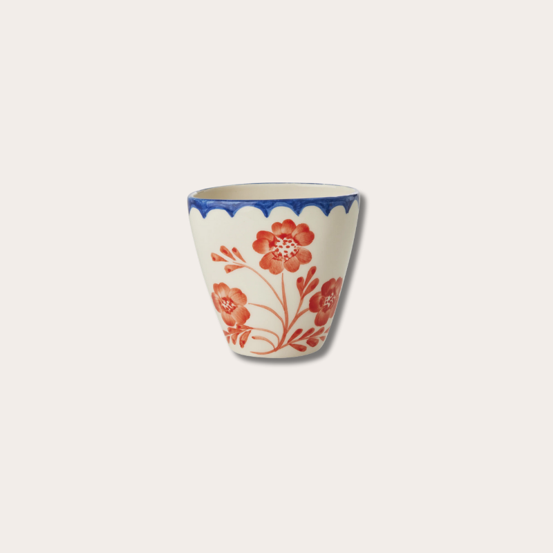 Koffie cup - Billy - Bloemen - wit