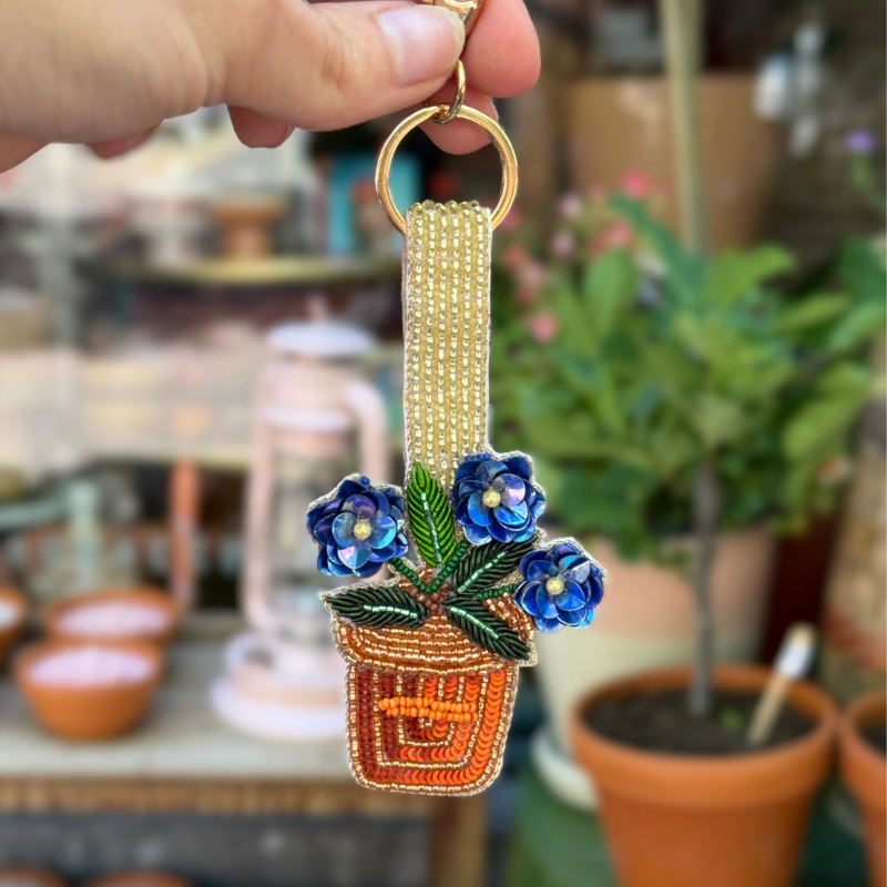 Sleutelhanger - Bloempot - Multi