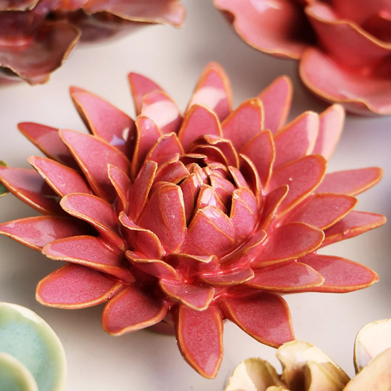 Keramieken bloem - Strawflower - Roze