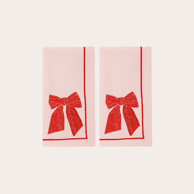 Servet – Strik roze (2 stuks)