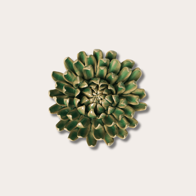 Keramieken bloem - Chrysant - Jungle Green
