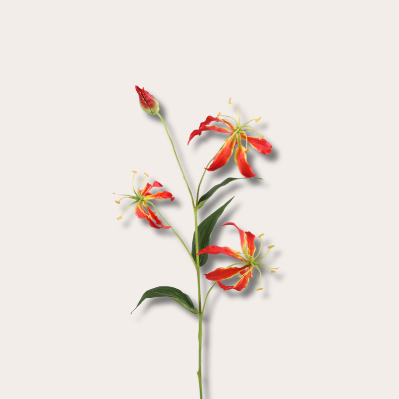 Zijden bloem - Gloriosa Spray - Oranje