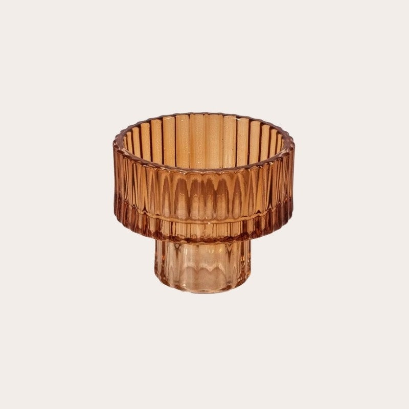 Waxine en kandelaar Milo - Terracotta S