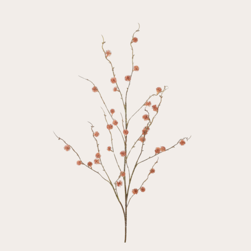 Zijden bloem - Kastanje - Oranje