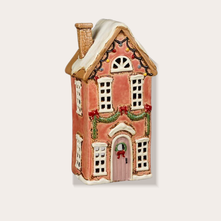 Theelichthouder - Huisje - Oranje