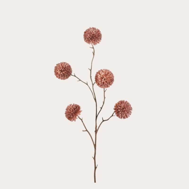 Zijden bloem - Pompon Chrysant - Oud roze