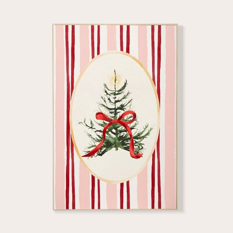 Muurdecoratie - Kerstboom - Rood