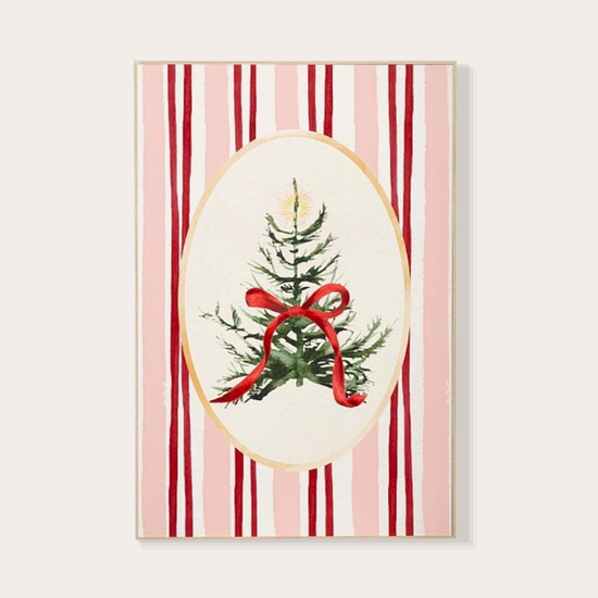 Muurdecoratie - Kerstboom - Rood