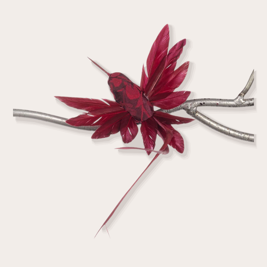 Ornament - Kolibrie op clip - Bordeaux