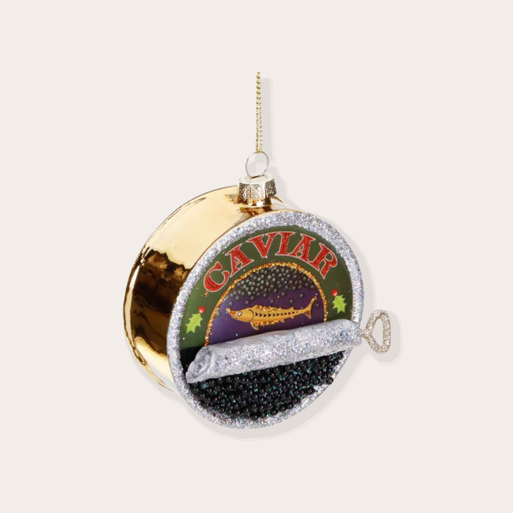 Ornament - Blikje kaviaar - Zwart/goud