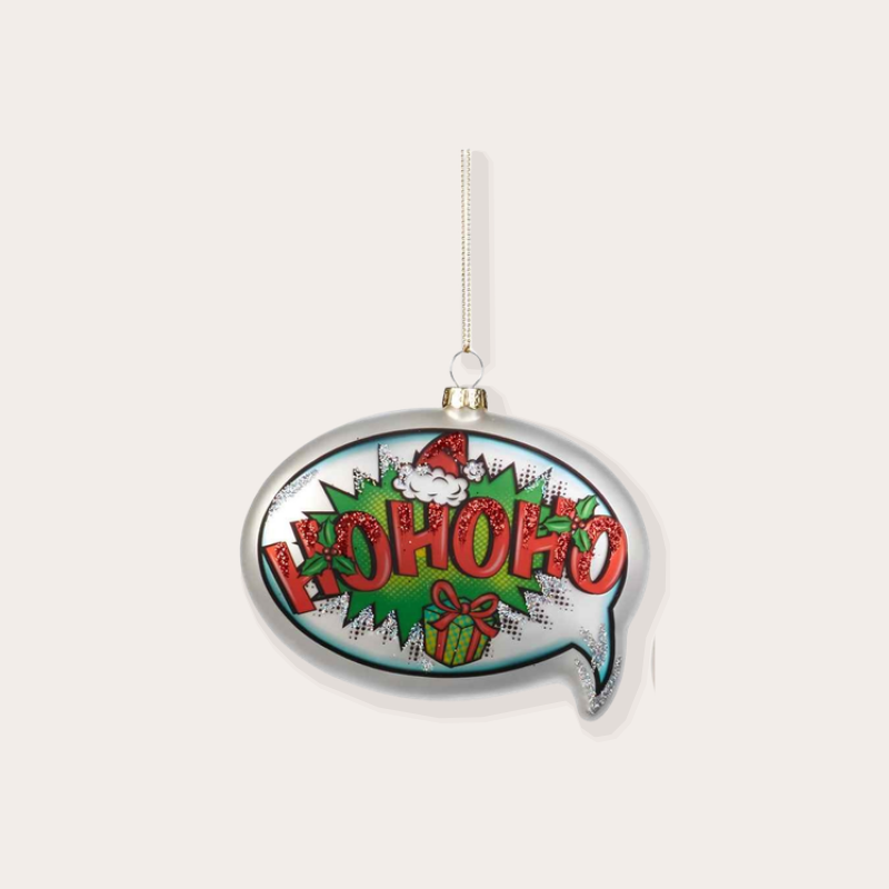 Ornament - Tekstballon Ho Ho Ho - Wit