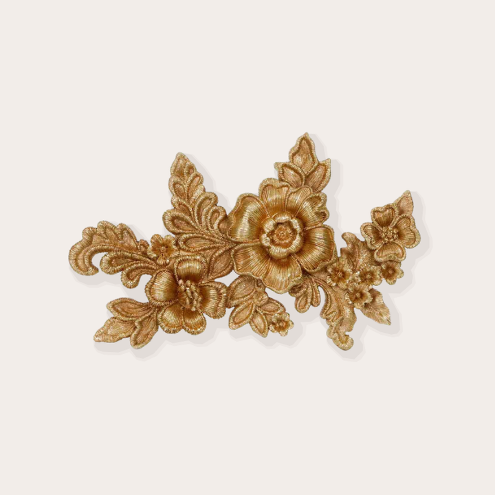 Wanddecoratie - Kanten bloem - Goud