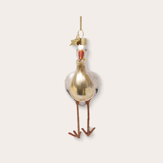 Ornament - Ooievaar met baby - voorkant