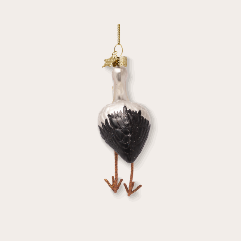 Ornament - Ooievaar met baby - achterkant