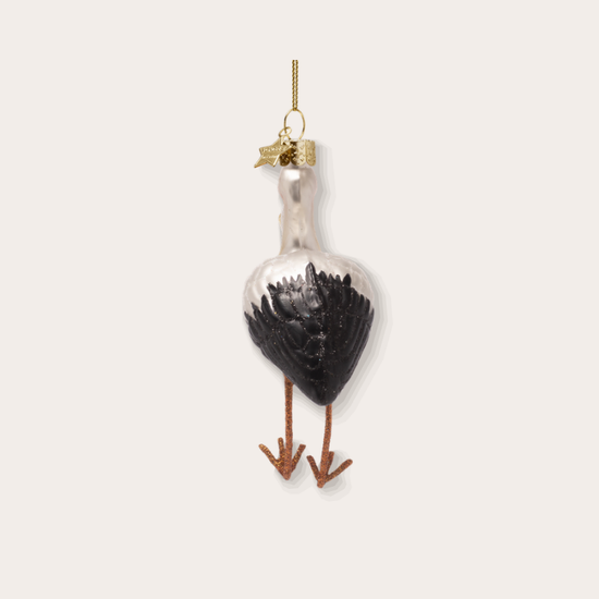 Ornament - Ooievaar met baby - achterkant
