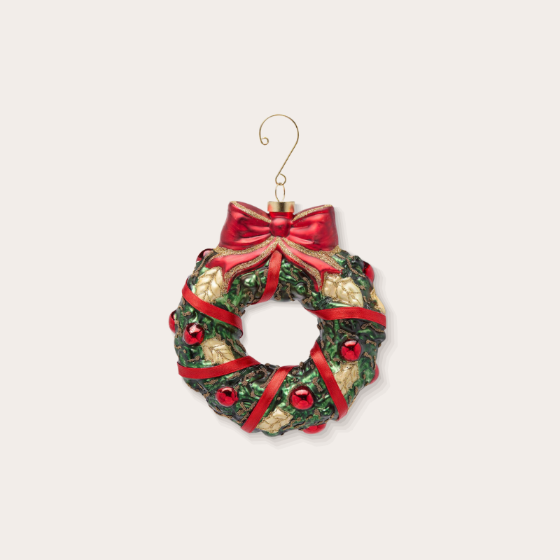 Ornament - Krans - Groen/rood