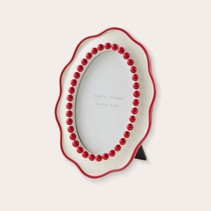 Fotolijst - Parels - Wit/rood