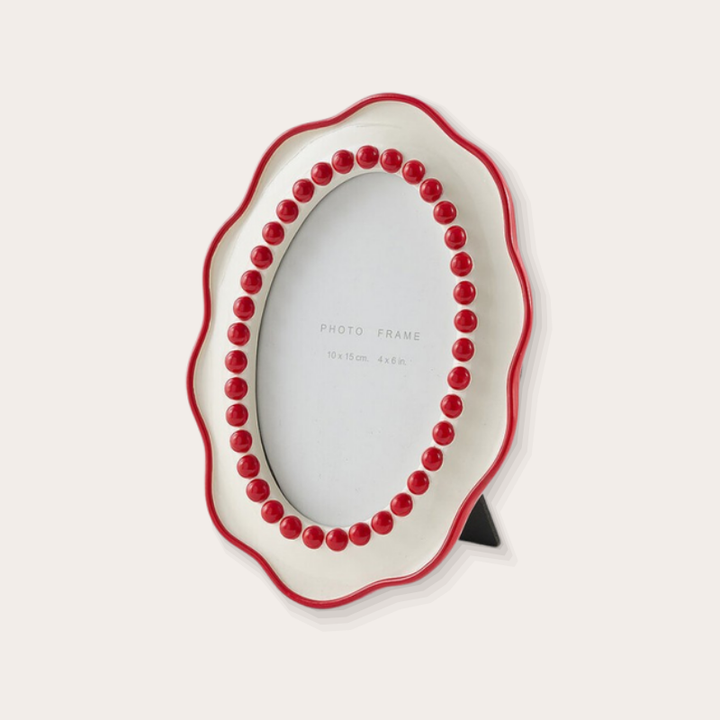 Fotolijst - Parels - Wit/rood