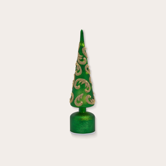 Decoratie - Kerstboom met led - Groen/goud
