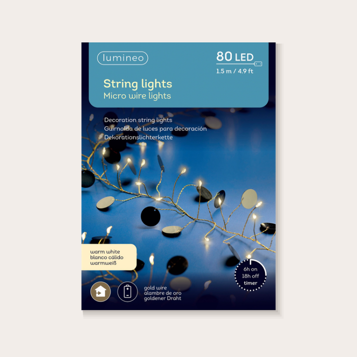 Lichtsnoer - Micro LED - Warm wit - 150 cm verpakking