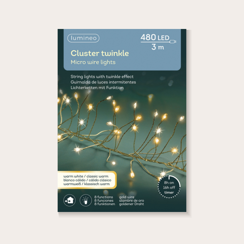 Kerstverlichting - Cluster - Goud/warm wit - 3 m verpakking