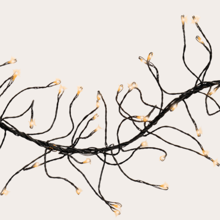 Kerstverlichting - Cluster - Zwart/klassiek warm - 6 m
