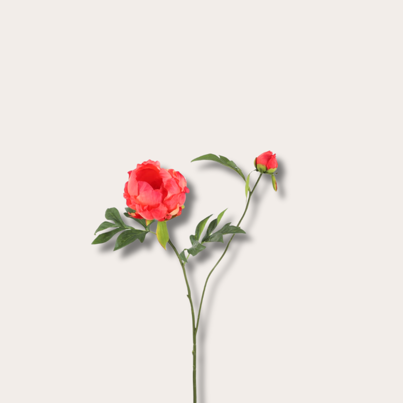 Zijden bloem - Peony Spray - Koraal