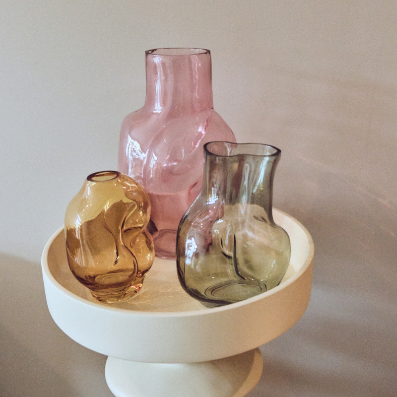 HKliving Gleam glass small vase, amber