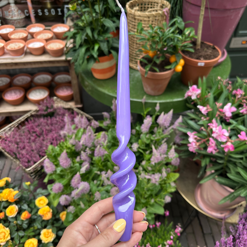 Kaars - Spiraal - Groot - Paars