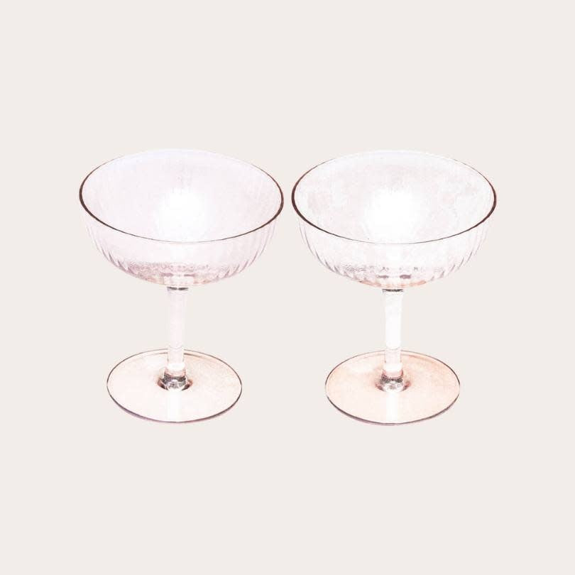 Champagne coupes set - amber