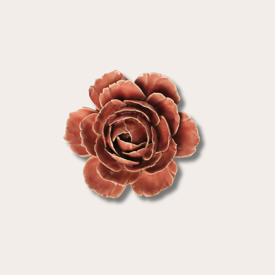 Keramieken bloem - Roos - Champagne roze