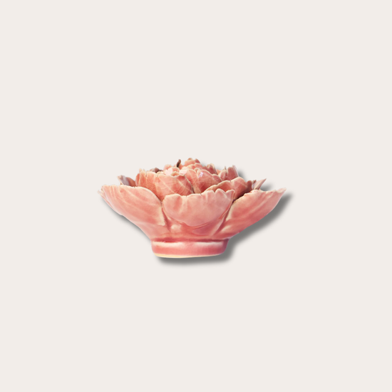 Keramieken bloem - Roos - Champagne roze