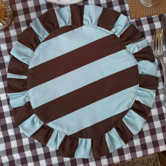 Placemat - Darcy - bruin/blauw (set van 2)
